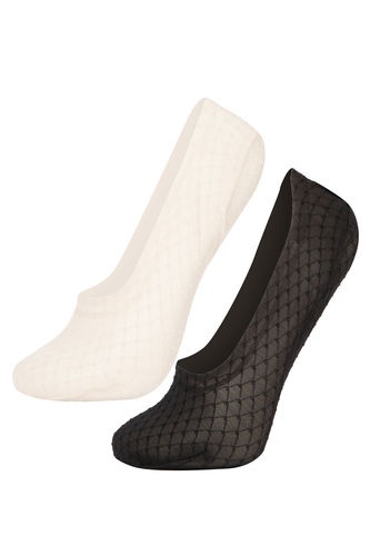 Kadın Lazer Kesim 2'li Microfiber Babet Çorap