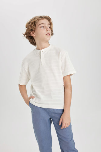 Boy Oversize Fit Collar Short Sleeve T-Shirt