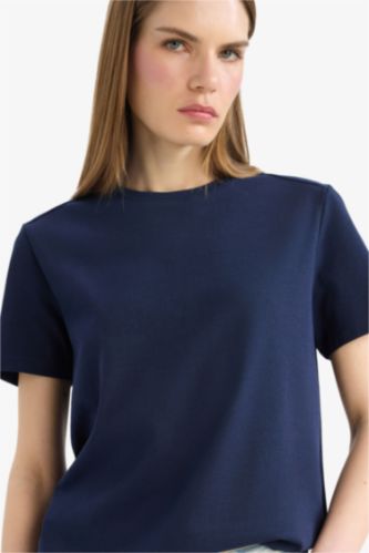 FEMME Marin T-shirt basique premium à manches longues Coupe décontractée