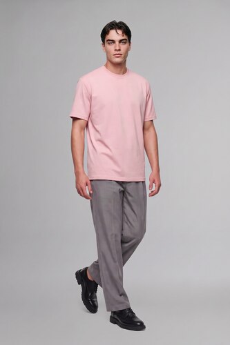 Man Rose Crew Neck Oversize Fit Short Sleeve T-Shirt
