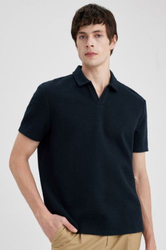 Regular Fit Basic Düz Kısa Kollu Polo Tişört