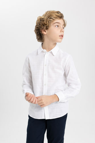 Erkek Çocuk Polo Yaka Uzun Kollu Gömlek
