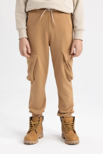 Erkek Çocuk Kargo Cepli Beli Bağcıklı Lastikli Paça Jogger Pantolon