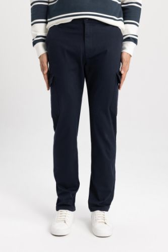 Regular Fit Cargo Pocket Twill Trousers