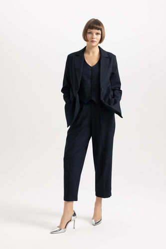 Tapered Fit Ankle Length With Pockets Trousers