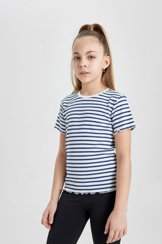 Girl Slim Fit Striped Ribbed Camisole T-Shirt