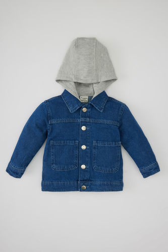 Джинсовая куртка с капюшоном для малышей мальчиков