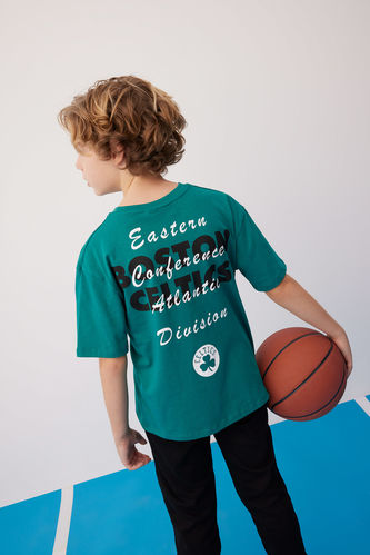 Ұлдарға NBA Boston Celtics Лицензиялық дөңгелек жаға қысқа жеңді Қысқа жеңді футболка