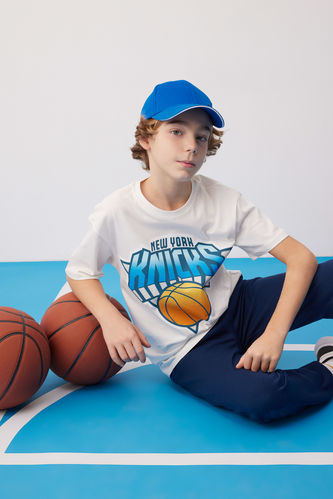 T-Shirt Oversize Manches Courtes à Col Rond Nba New York Knicks Pour Garçon