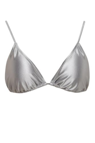 Regular Fit Saten Üçgen Bikini Üstü-Fall in Love