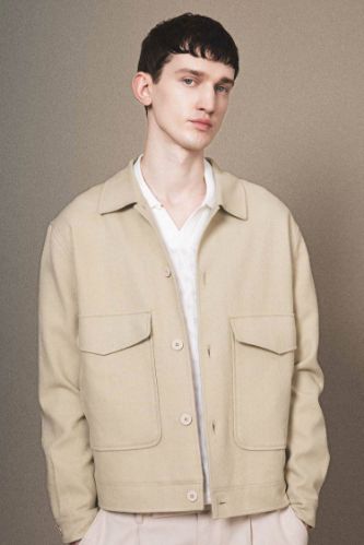 Relax Fit Polo Yaka Astarlı Düğmeli Cepli Mevsimlik Baharlık Keten Ceket Mont