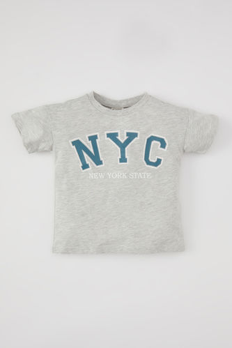 Baby Boy Crew Neck Printed Short Sleeve T-Shirt