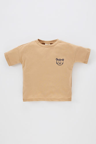 Baby Boy Crew Neck Animal Patterned T-Shirt