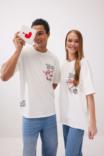 Unisex Valentine Day Oversize Fit Printed T-Shirt