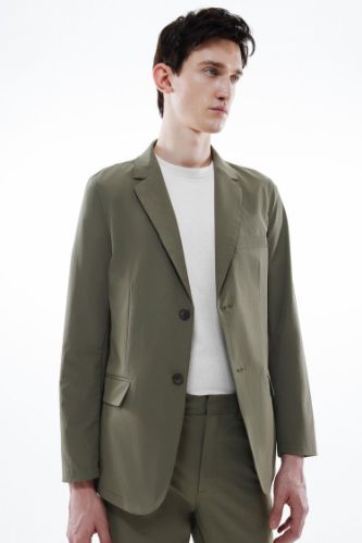 Regular Fit Ceket Yaka Düğmeli Astarlı Basic Düz Blazer Ceket