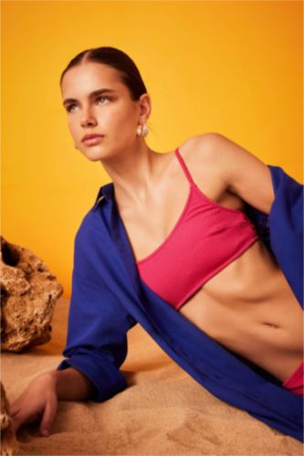 Regular Fit Bürümcük Bikini Üstü-Fall in Love