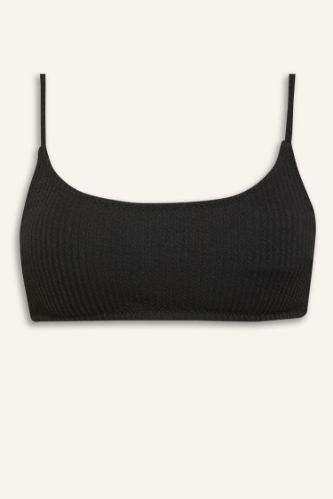 Regular Fit Bürümcük Siyah Bikini Üstü-Fall in Love