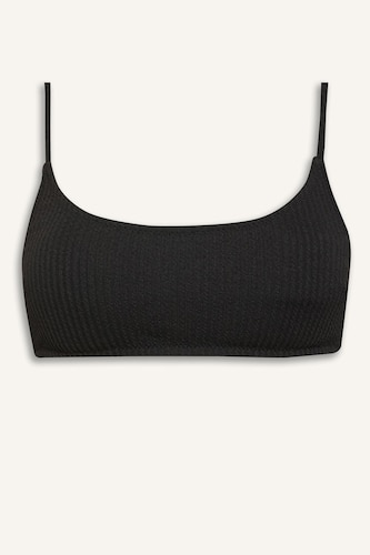 Fall in LoveRegular Fit Crepe Black Bikini Top
