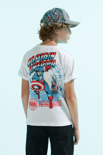 Ұлдарға Marvel Лицензиялық дөңгелек жаға қысқа жеңді Қысқа жеңді футболка
