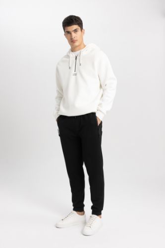 Jogger Eşofman Altı Slim Fit Dar Kesim Basic Düz Beli Bağcıklı Lastikli Paça Fermuar Cepli