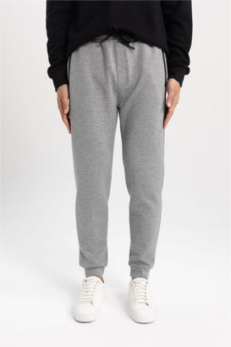 Slim Fit Rib Hem Zipper Pocket Trousers