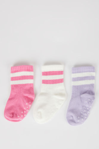 Baby Girl 3 Piece Cotton Long Socks