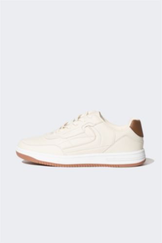 MAN Beige Man Faux Leather Thick Sole Sport shoes