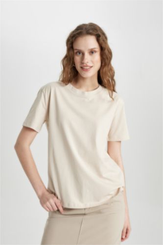 Regular Fit Crew Neck Cotton Short Sleeve T-Shirt