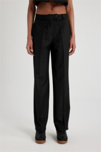 بنطلون وايد ليج برجل واسع وخصر عالي