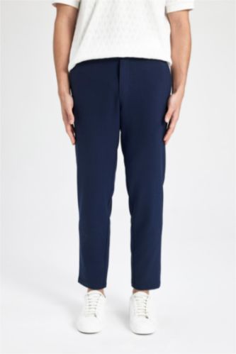 MAN NAVY Jogger Straight Leg Stretch Trousers