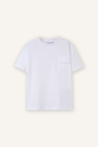 طفلة صغيرة أبيض تيشيرت بناتي نص كم قصة عادية بياقة مستديرة