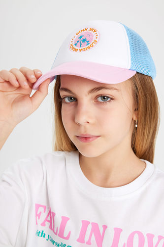 Kız Çocuk Nakışlı Gabardin Beyzbol Basketbol Şapkası