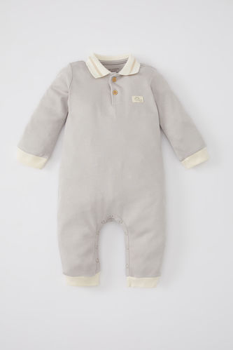 Baby Boy Newborn Polo Neck Long Sleeve Jumpsuit