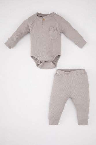 Baby Boy Ribbed Camisole Snap Body Bottom 2 Piece Set