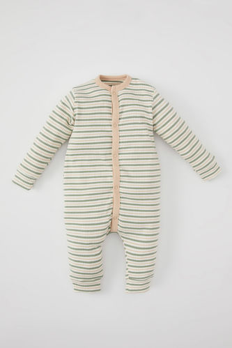 Camisole Regular Fit Baby Collar Striped Jumpsuit