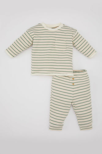Baby Boy Striped Bottom Ribbed Camisole T-Shirt 2 Set