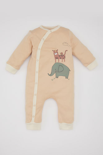 Baby Boy Newborn Safari Printed Jumpsuit