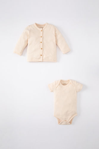 Baby Girl Cotton Cardigan Snap Body 2 Piece Set