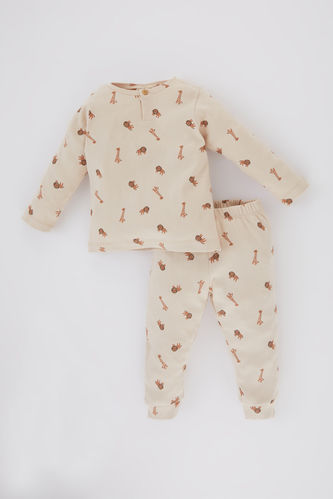 Baby Boy Safari Printed Ribbed Camisole 2 Piece Pajama Set