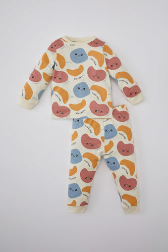 Пижама с принтом с длинным рукавом для малышей мальчиков