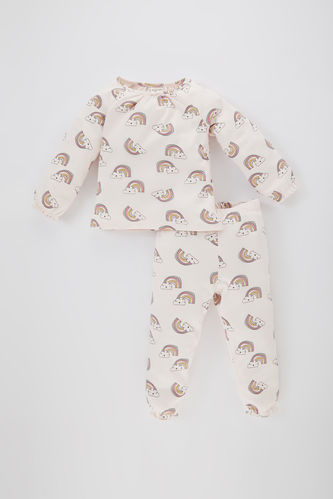 Baby Girl Rainbow Printed 2 Piece Pajama Set