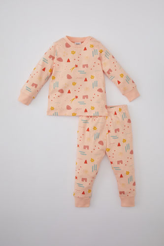 Baby Girl Patterned Long Sleeve 2 Piece Pajama Set