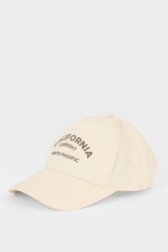 Kadın Bej Kadın Pamuklu Cap Şapka