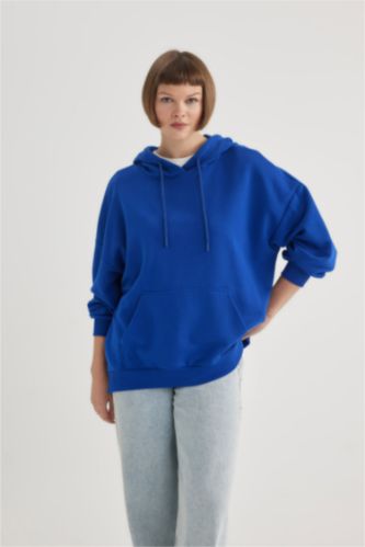 Oversize Geniş Kalıp Kapüşonlu Sweatshirt