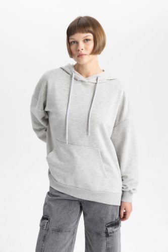 Oversize Geniş Kalıp Kapüşonlu Sweatshirt