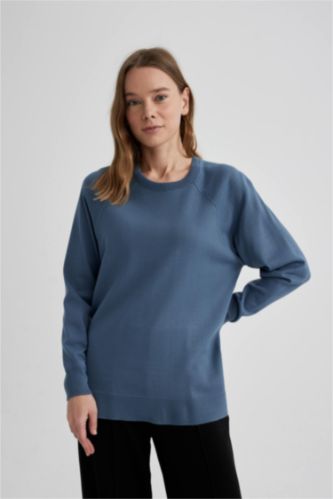 Relax Fit Bisiklet Yaka Triko Kazak