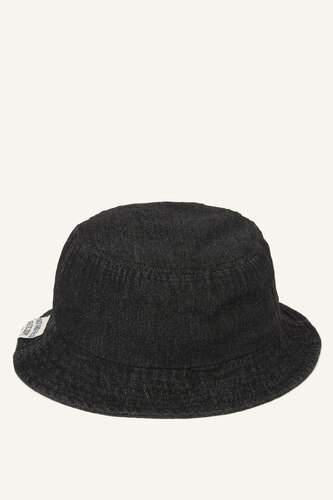 Boy Label Printed Denim Bucket Hat