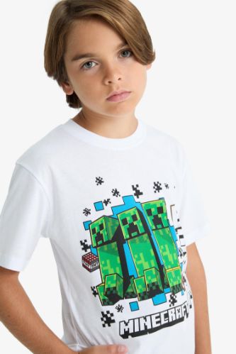 Erkek Çocuk Minecraft Regular Fit Bisiklet Yaka Kısa Kollu Tişört