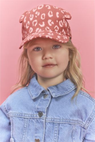 Baby Girl Light Pink Girl Baby Printed Cotton Cap