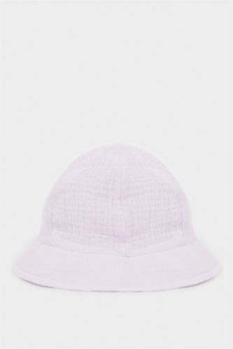 Kız Bebek Lila Müslin Bucket Şapka Kız Bebek